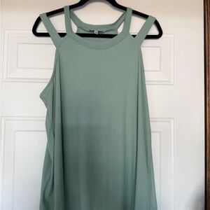 White Birch Light Green Ribbed Top